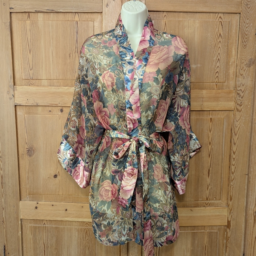 VTG Victoria's Secret Gold Label Sheer Robe OSFA